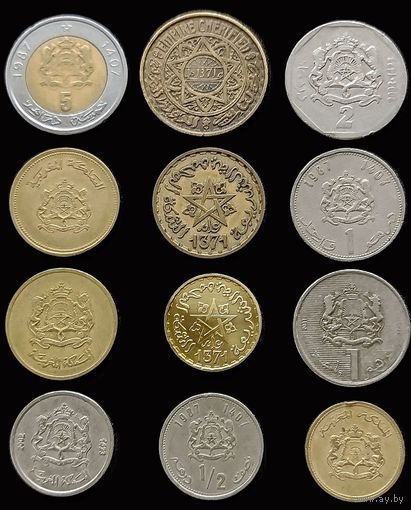 12 МОНЕТ МАРОККО БЕЗ ПОВТОРОВ