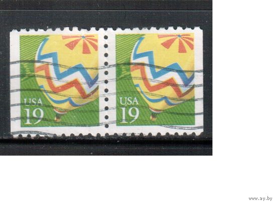 США-1991, (Мих.2134), гаш. , Стандарт, Воздушный шар (одиночка), пара
