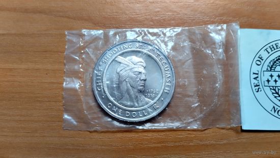 Серебряный жетон памятный Доллар США 2002 BU 1 oz серебро .999 1 унция 33 грамма