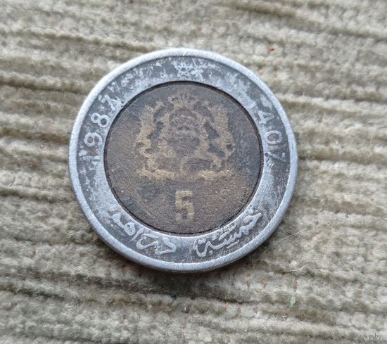 Werty71 Марокко 5 дирхамов 1987 1 2