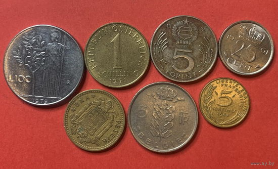 Европа, 7 разных монет из 7 стран - 4