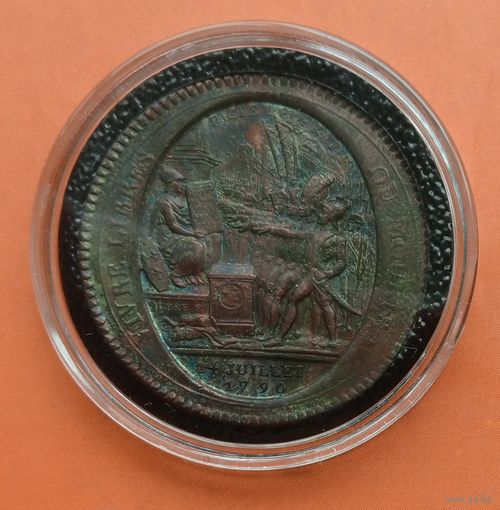 Франция 5 солей 1792г. Взятие Бастилии.