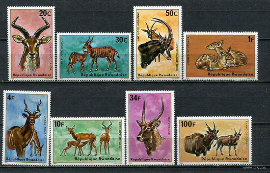 Руанда - 1975 - Антилопы - [Mi. 673-680] - полная серия - 8 марок. MNH.  (Лот 98GP)-T41P48