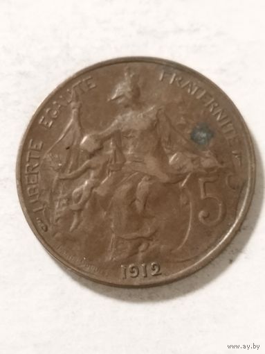 Франция 5 сантим 1912