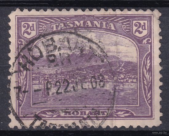 38.Aust. Великобритания. Австралийские штаты. Тасмания. Хобарт. 1905 г. 2d. Mi.#77C.