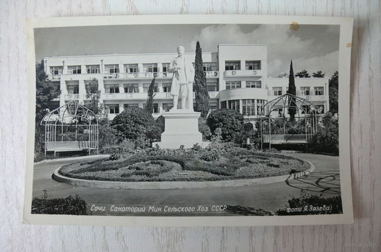 Сочи. Санаторий Министерства сельского хозяйства СССР. Памятник Сталину; 1955, чистая.