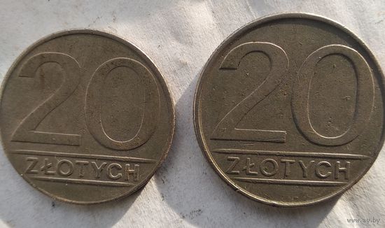 20 ЗЛОТЫХ 1985 и 1989