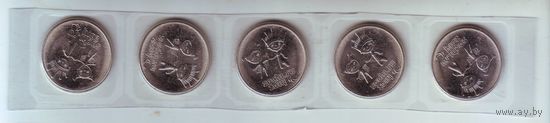 25 рублей 2014 г. Сочи, 5 штук  в блистере.- состояние ! Цена за все !