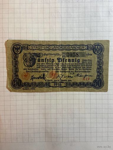 50 пфеннингов (нотгельды) г. Германия.