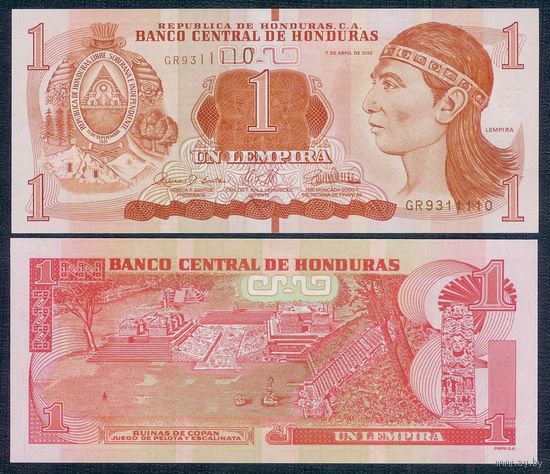 Гондурас 1 лемпира 2022 год, UNC.