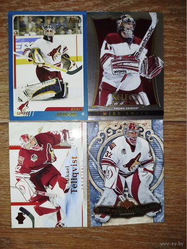 Хоккейные карточки.НХЛ. ВРАТАРИ.Arizona Coyotes. 4 КАРТЫ