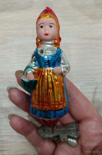 Елочные игрушки, стекло, красная шапочка
