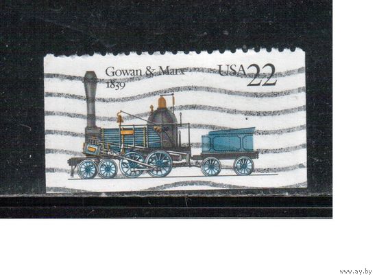 США-1987, (Мих.1957), гаш.,  Железная дорога, Паровозы