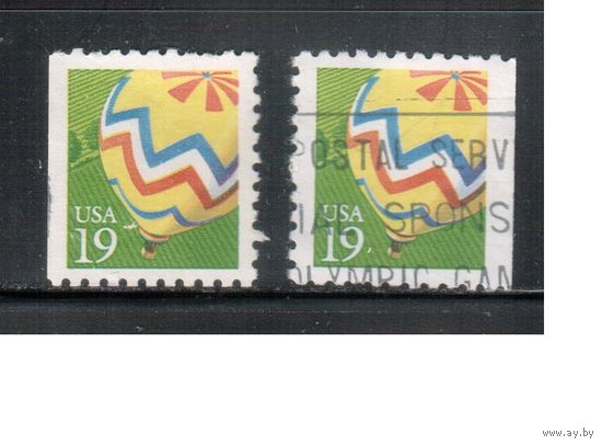 США-1991, (Мих.2134), гаш. , Стандарт, Воздушный шар (одиночка), 2 зубцовки