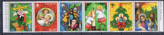 [566] Парагвай 1981. Рождество.Новый год. Сцепка из 6-ти марок. MNH