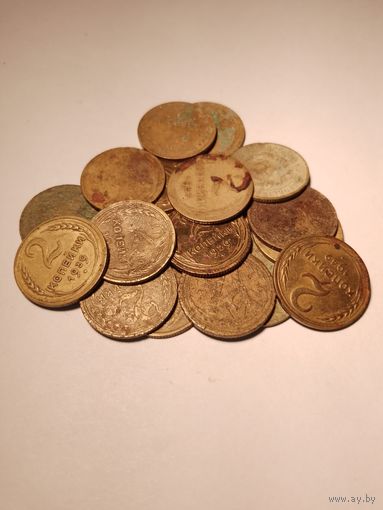 2 копейки 1926,29,30,31,34,36,37,39,41,46,49,55,57. 18 шт.