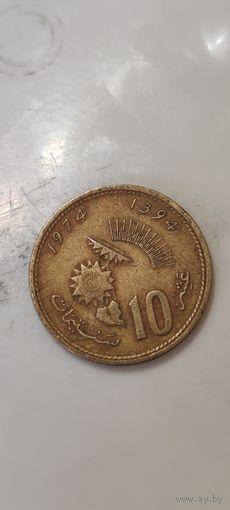 Марокко 10 сентимов 1974