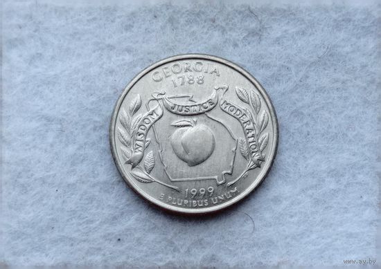 Werty71 США 25 центов (квотер) 1999  D Штат Джорджия Грузия