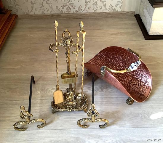 Каминный набор в стиле Людовика XV, Италия 1940 годы.