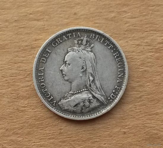 Великобритания, 3 пенса 1889 г., серебро 0.925, Виктория (1837-1901)