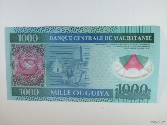 Мавритания 1000 UNC полимер с рубля