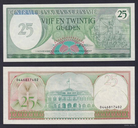 Суринам 25 гульденов образца 1985 года UNC p127b
