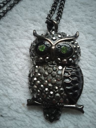 Крупный кулон-подвеска  Сова на цепочке