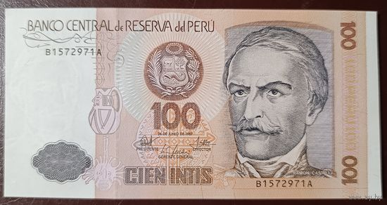 100 инти 1987 года - Перу - UNC