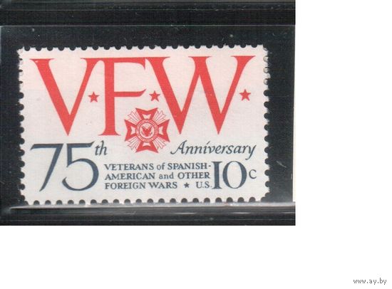 США-1974, (Мих.1132) , ** ,  Ветераны войн (одиночка)