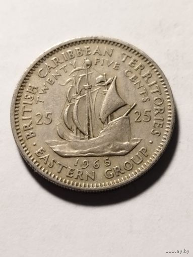Британские Карибы 25 центов 1965