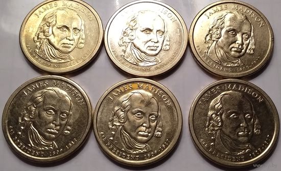 1 доллар США 2007 г. 4-й Президент Джеймс Мэдисон