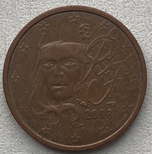 Франция 2 евроцента 2008 г.