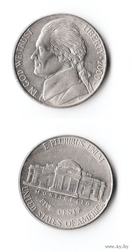 США 5 центов 2000 (P) года