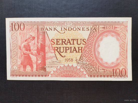 Индонезия 100 рупий 1958г unc, пресс