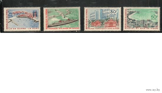 Сенегал-1966 (Мих.346-349) * (след от накл.)  , Туризм, Корабль(полная серия)
