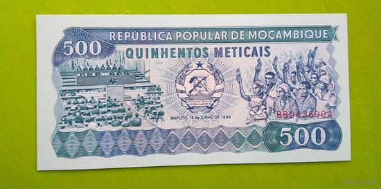 Банкнота 500 meticais Mocambique  P-131 1989 г.