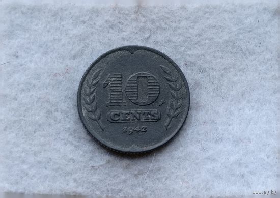 Werty71 Нидерланды 10 центов 1949
