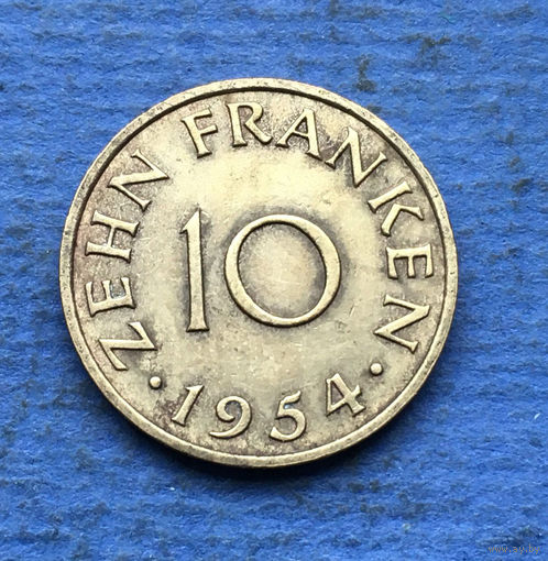 Саар (Саарленд, Саарланд) 10 франков 1954