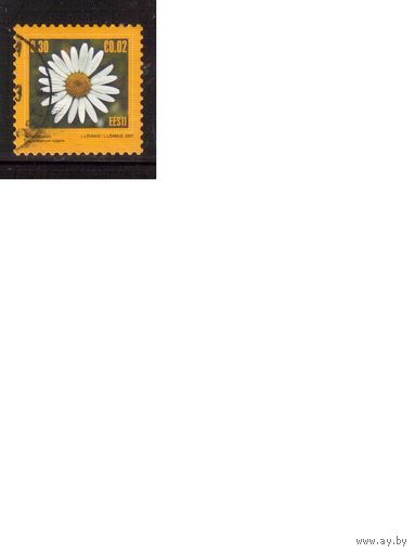 Эстония-2007 (Мих.574) ,  гаш., Стандарт, Цветы
