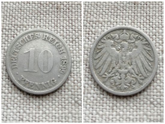 Германия 10 пфеннигов 1899 D
