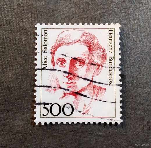 Марка Германия 1989 год Известные женщины