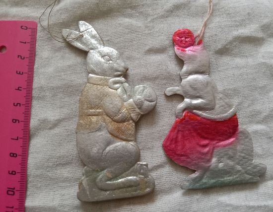 Две крупные и редкие- ёлочные игрушки из СССР. Картонаж.  Распродажа коллекции!