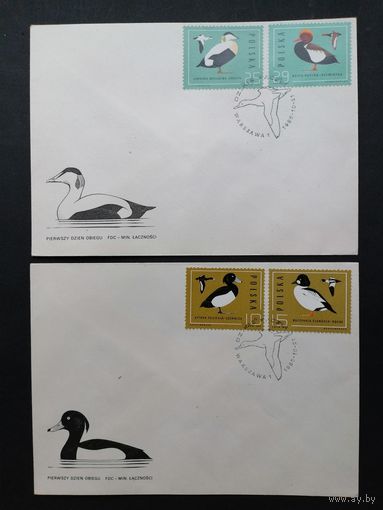 Польша 1985 Три КПД с полной серией марок "Cохранение диких уток" (спецгашение) Mi.2998-3003 каталог 4.50 евро