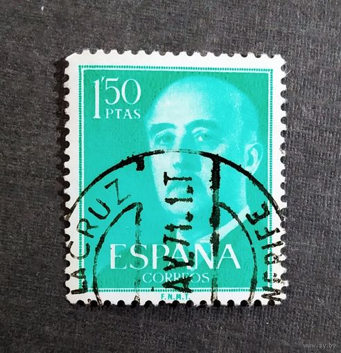Марка Испания 1956 год. Генерал Франко
