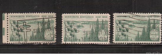США-1958, (Мих.726), гаш.,Штат Миннесота(одиночка) ,цена за 1 м на выбор