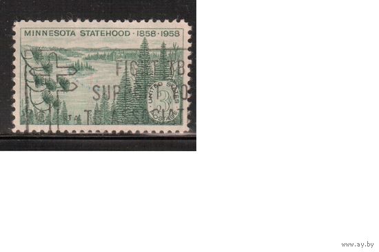 США-1958, (Мих.726), гаш.,Штат Миннесота(одиночка)