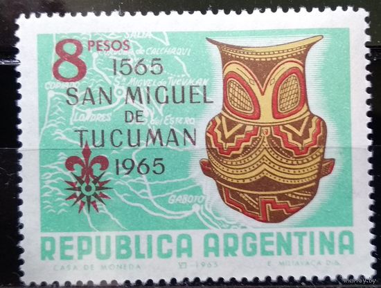 АРГЕНТИНА\155с\ 1965. карта Аргентины. 400 лет городу