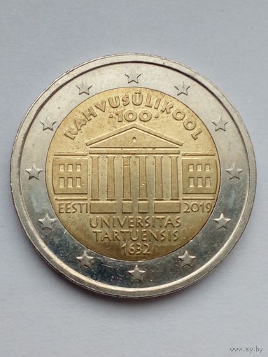 Эстония.2 евро 2019 г.100 лет Тартускому университету.UNC.