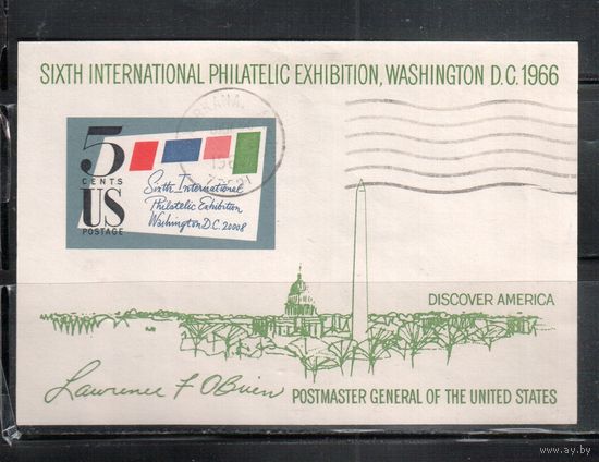 США-1966, (Мих. Бл.11) , гаш. , Филвыставка