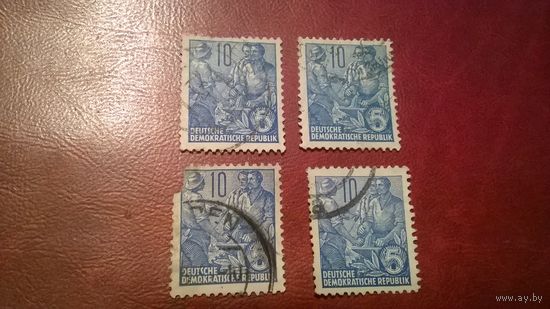 Марка первая пятилетка 1953 год ГДР